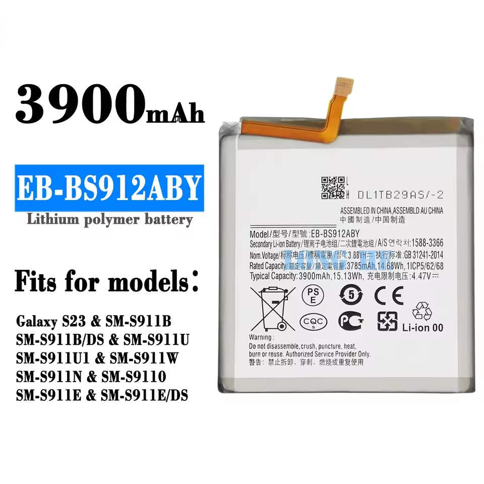 Batterie de remplacement pour Samsung Galaxy S23 (SM-S912), EB-BS912ABY Batterie de remplacement pour Samsung Galaxy S23 (SM-S912), EB-BS912ABY